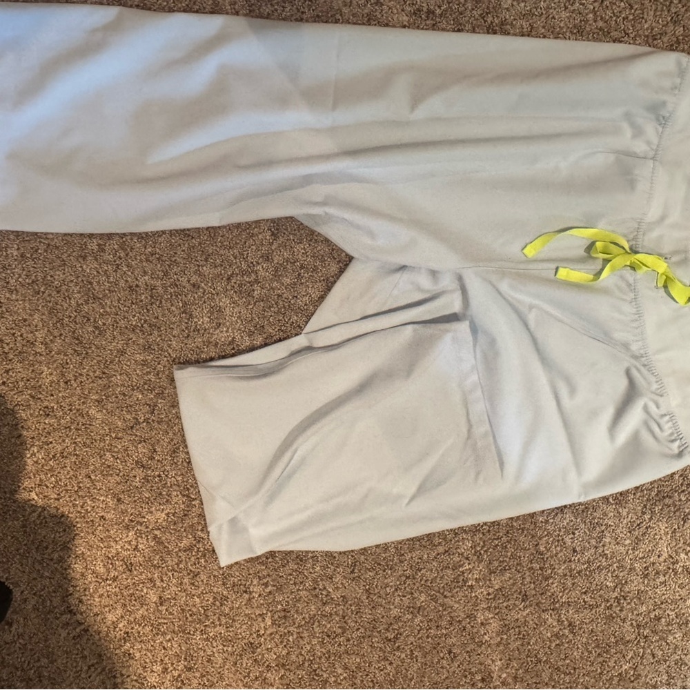 Figs Light Blue Livingston with Neon Yellow Drawstring